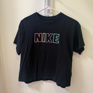 Nike Black Tee with Colorful Logo